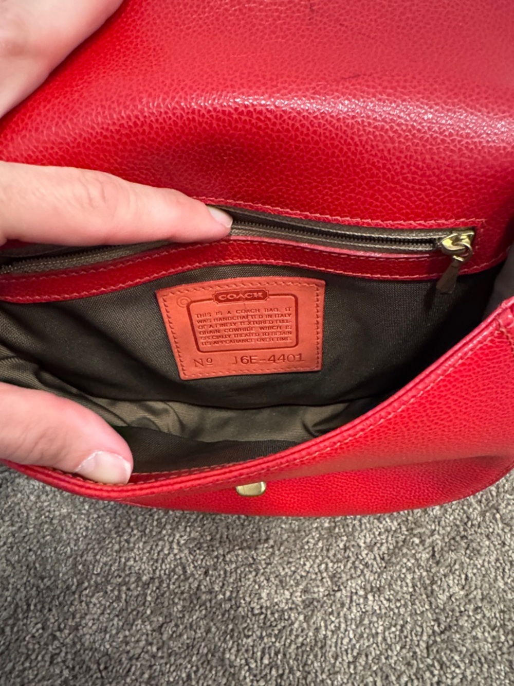 Coach 4401 Madison Carlyle Crossbody Bag in red leather vintage 2006 hangtag - Picture 9 of 11